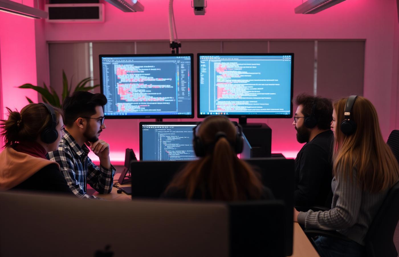 Software team collaborating